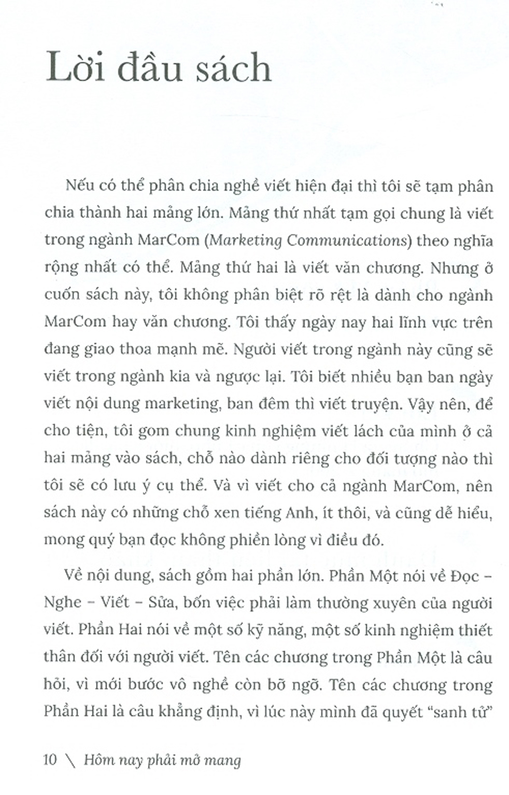 Hôm Nay Phải Mở Mang