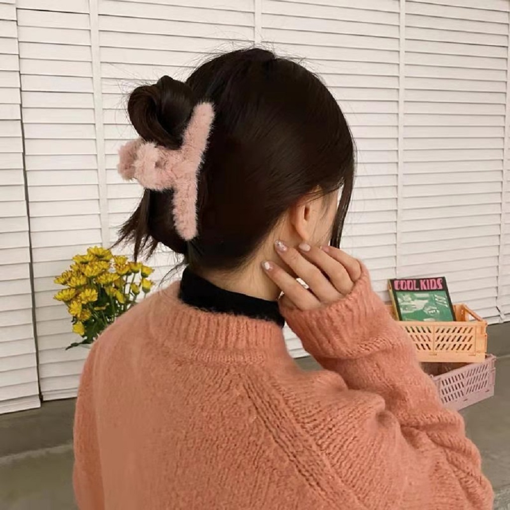 Kẹp tóc hàm cá mập chất lông phong cách thời trang hàn quốc Mã 24