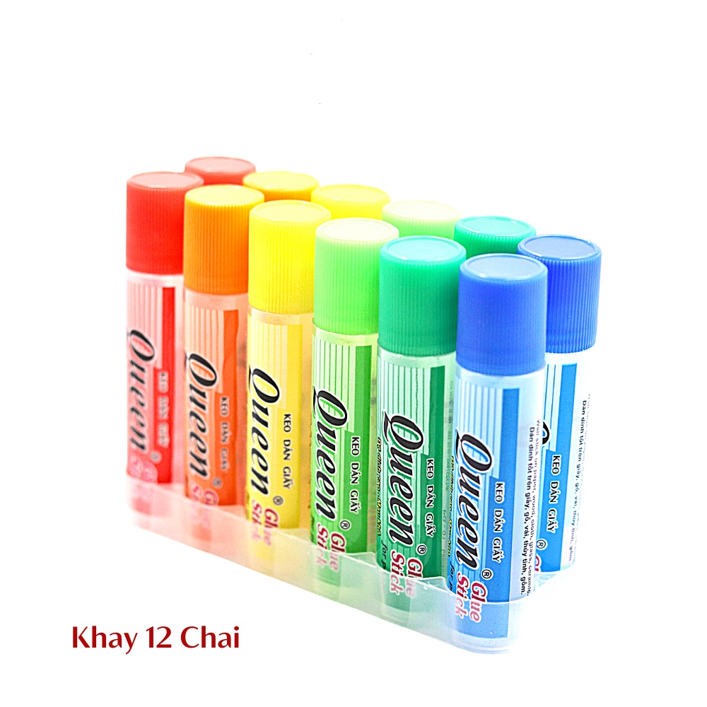 Lốc 12 chai keo nước dán giấy Queen 20ml