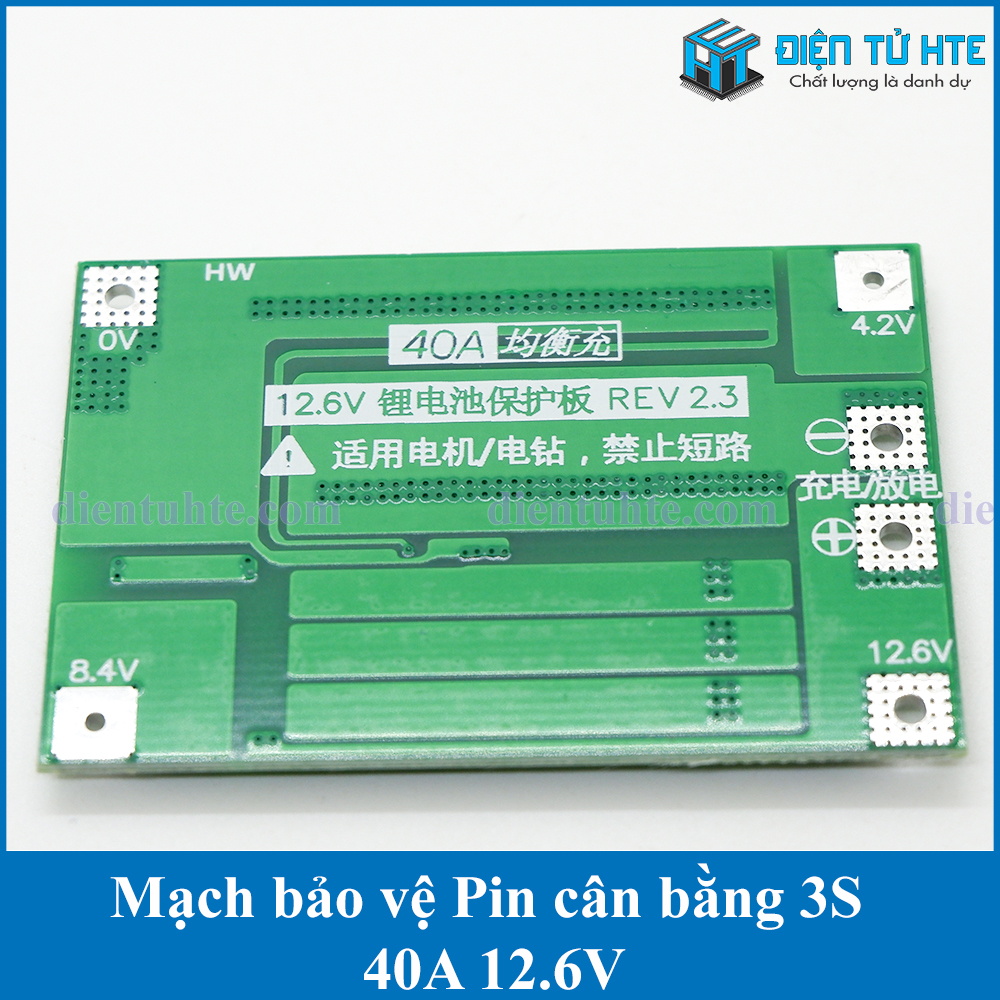 Mạch bảo vệ Pin cân bằng 3S 40A 12.6V