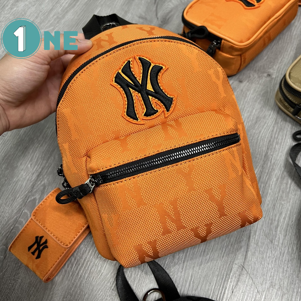 Balo Mini MLB NY Monogram Nylon Jacquard Backpack Full Tag Mac