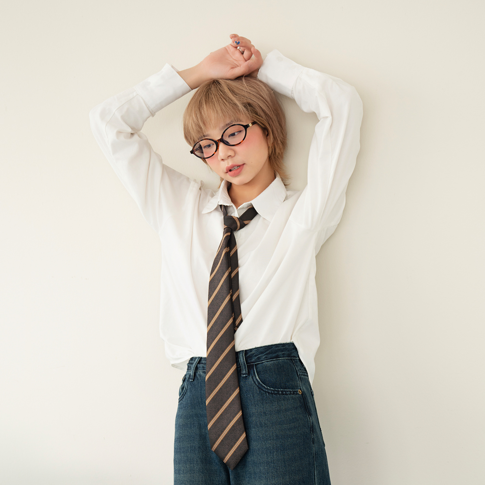 BLEUBIRD Áo sơ mi lụa dáng rộng Oxford Shirt