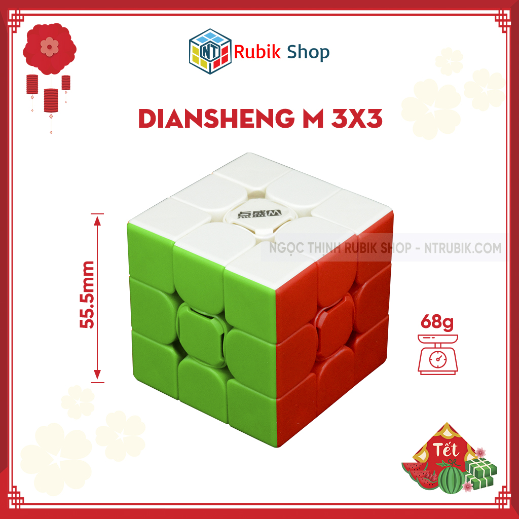 [Hoàn tiền 10%][Rubik 3x3x3] Rubik 3x3x3 Diansheng M Stickerless 2021 (có Nam Châm)