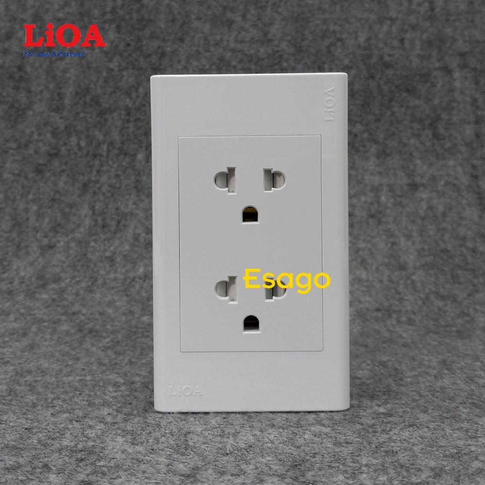 [HCM]Combo ổ cắm điện đôi 3 chấu 16A LiOA (3520W) - Lắp nổi