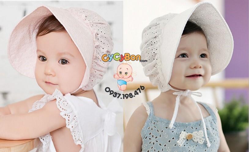 Nón Cho Bé Kiểu Cô Gái Hà Lan Vải Thêu