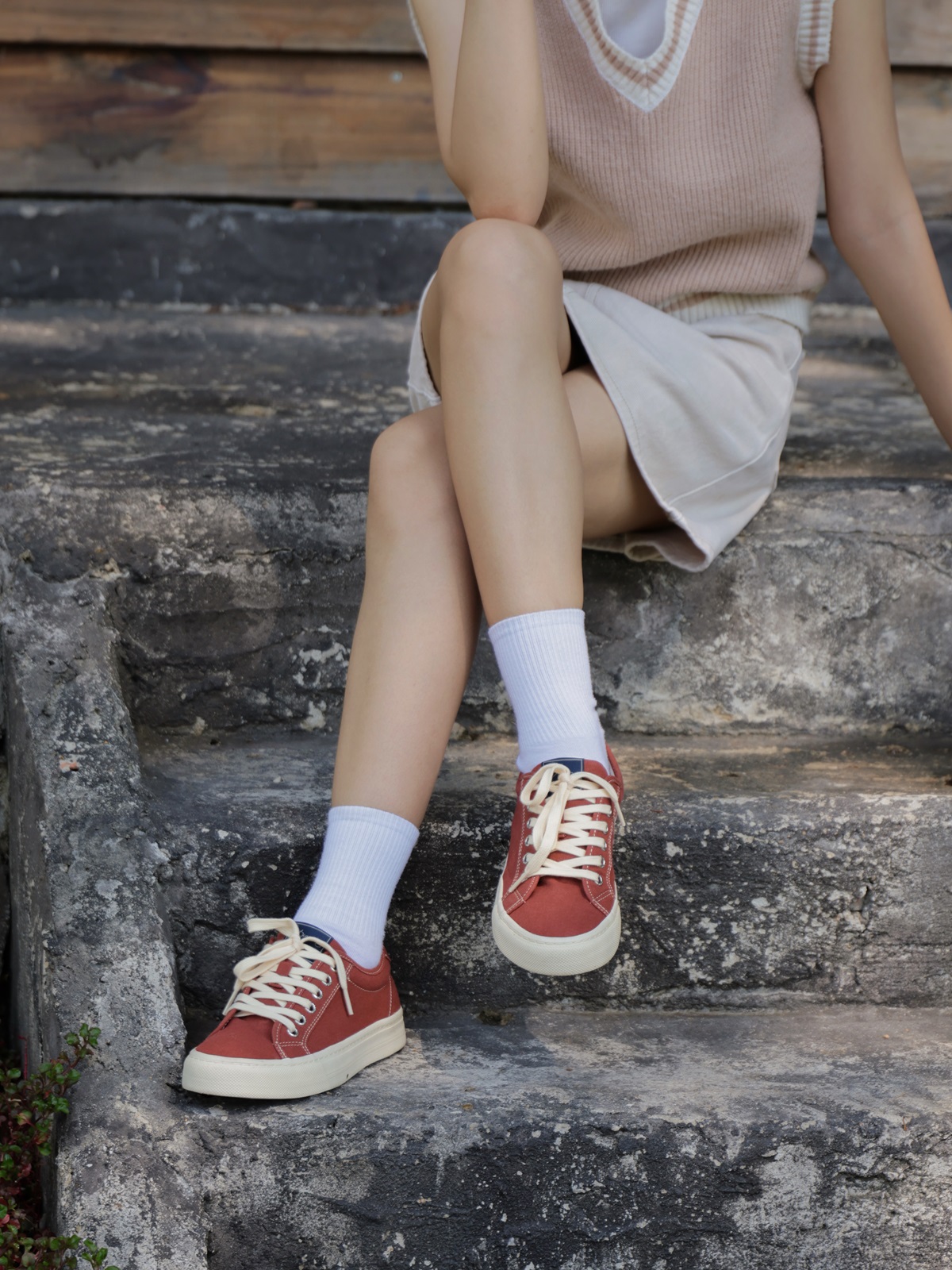 Giày Sneaker Vải Canvas Nam Nữ E12 Red Brick Dincox