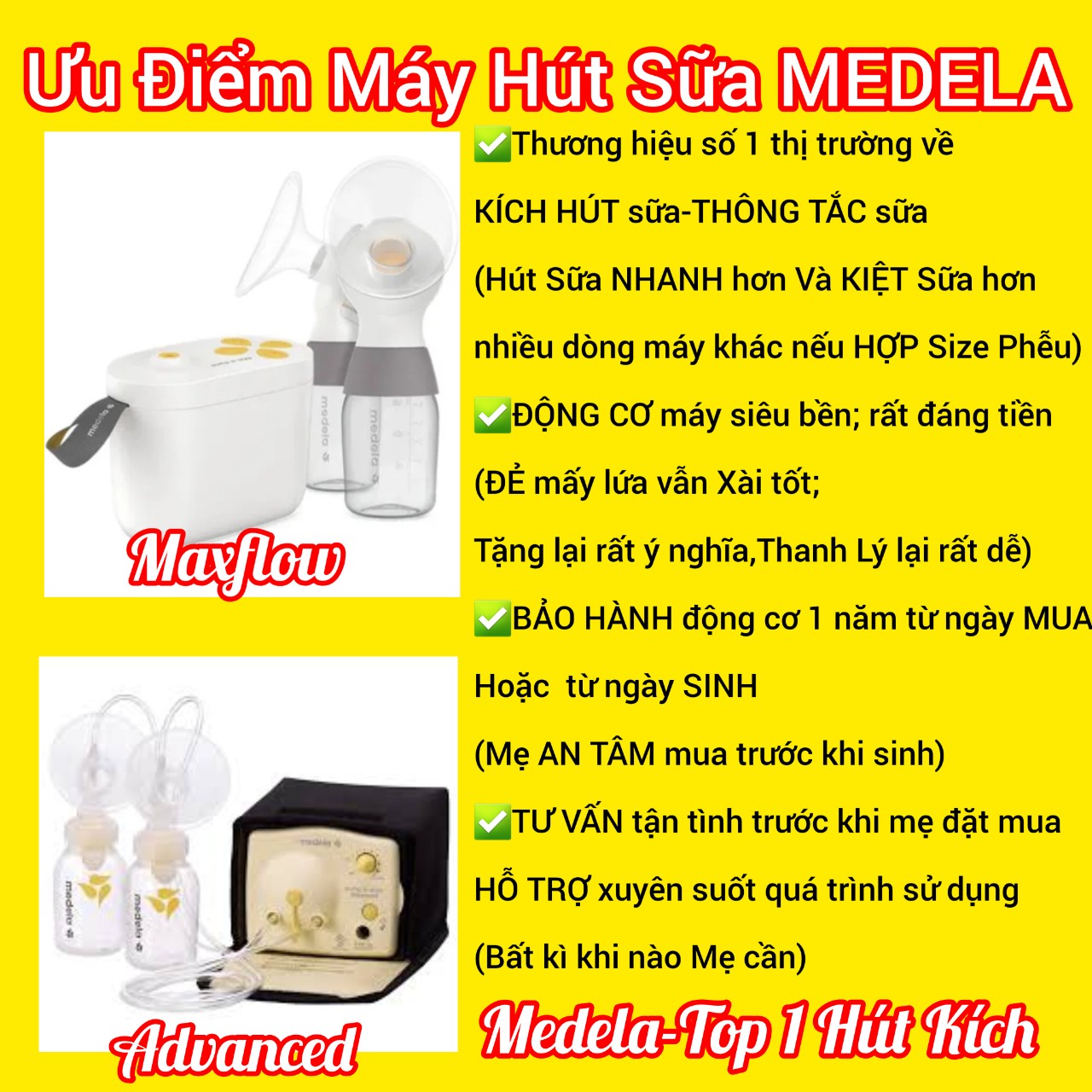 (Top 1 hot selling) Medela pump in Style Advanced/maxflow electric breast pump (Silent & suction)