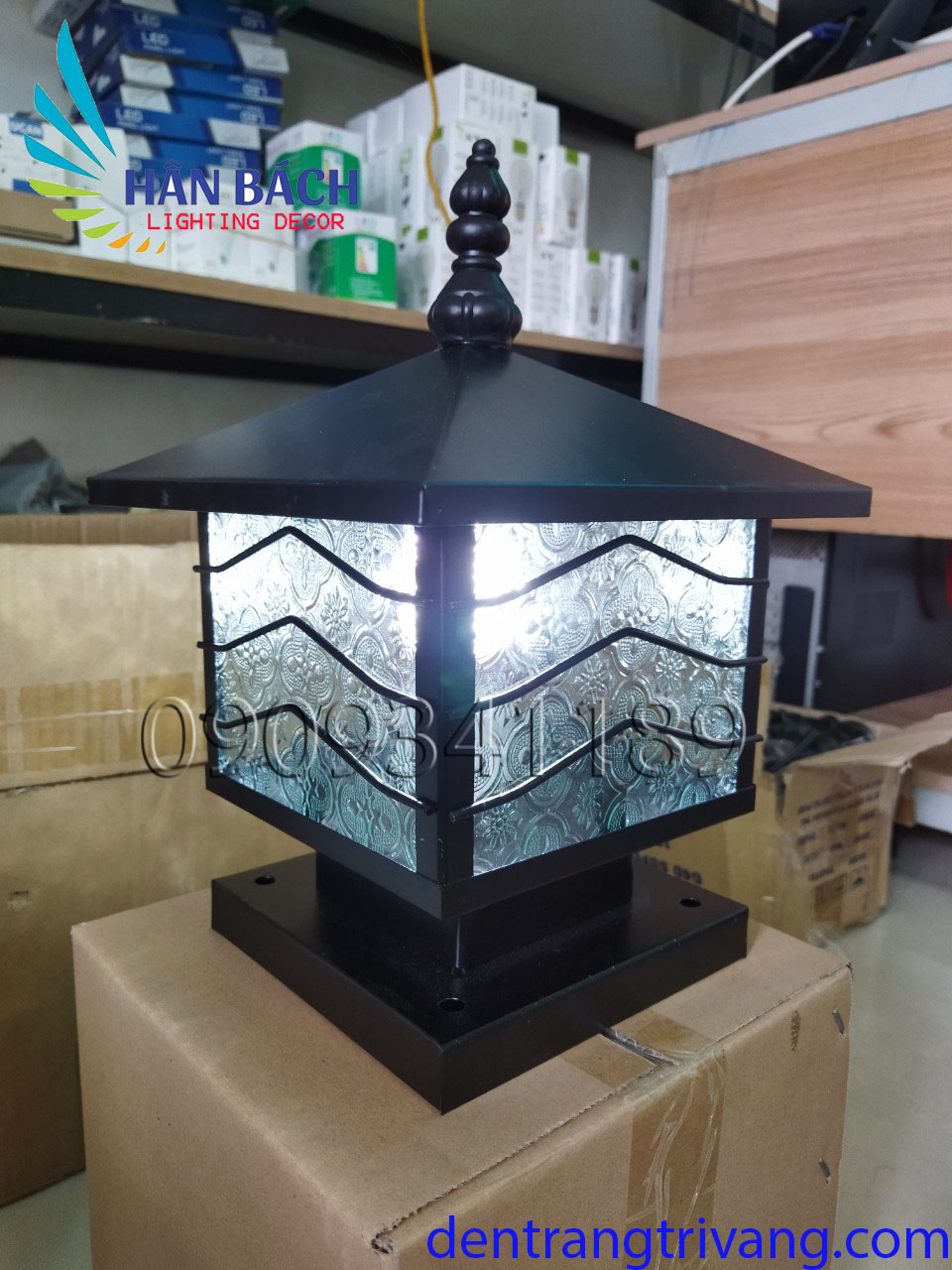 [HCM]Đèn trụ cổng đèn gắn cột ngoài trời D200 - Tặng kèm bóng LED(có VIDEO)