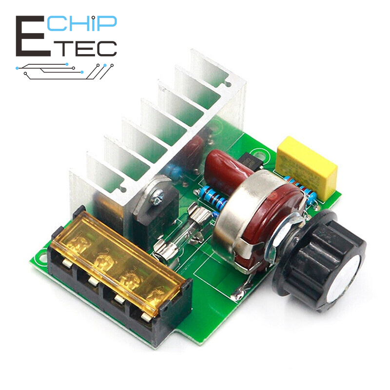 256 Bộ điều chỉnh điện áp EChipTEC SCR AC 4000W 0-220V điều khiển động cơ/độ sáng/tốc độ có bảo vệ nhiệt độ-INTL