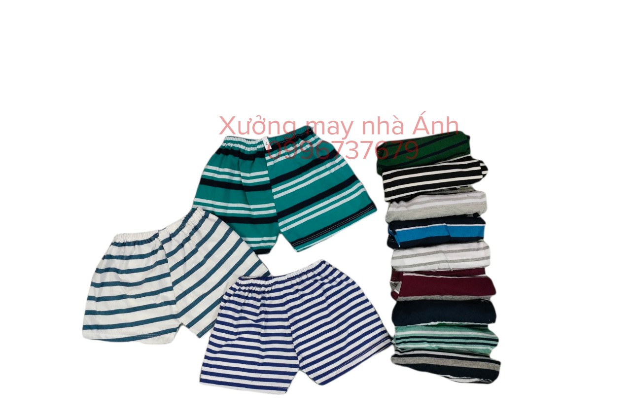 Set 10 quần đùi ngang kẻ cho bé