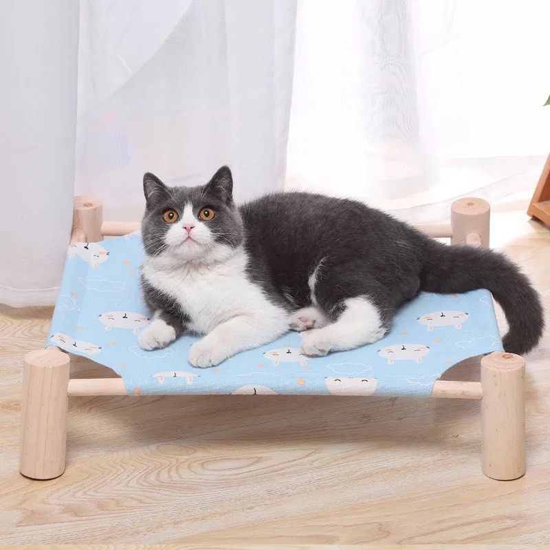Giường Võng Gỗ cho thú cưng chó mèo