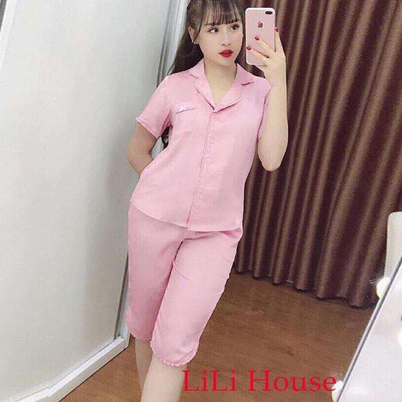 [HCM]ĐỒ BỘ LỬNG PHI LỤA MẶC NHÀ THỜI TRANG CAO CẤP LULY FASHION L1237