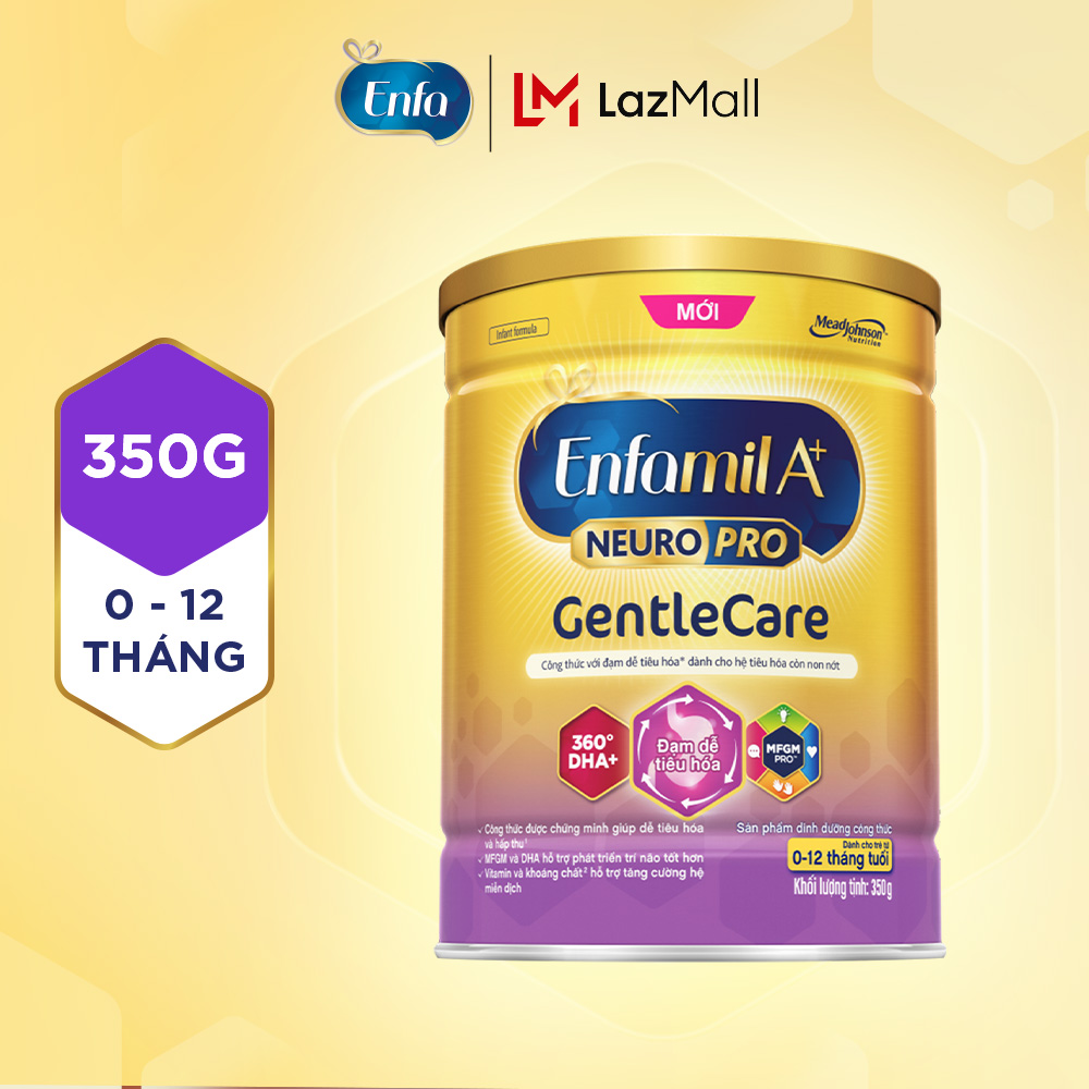 Sữa bột Enfamil A+ Neuropro Gentle Care 1 350g dành cho trẻ 0-12 tháng