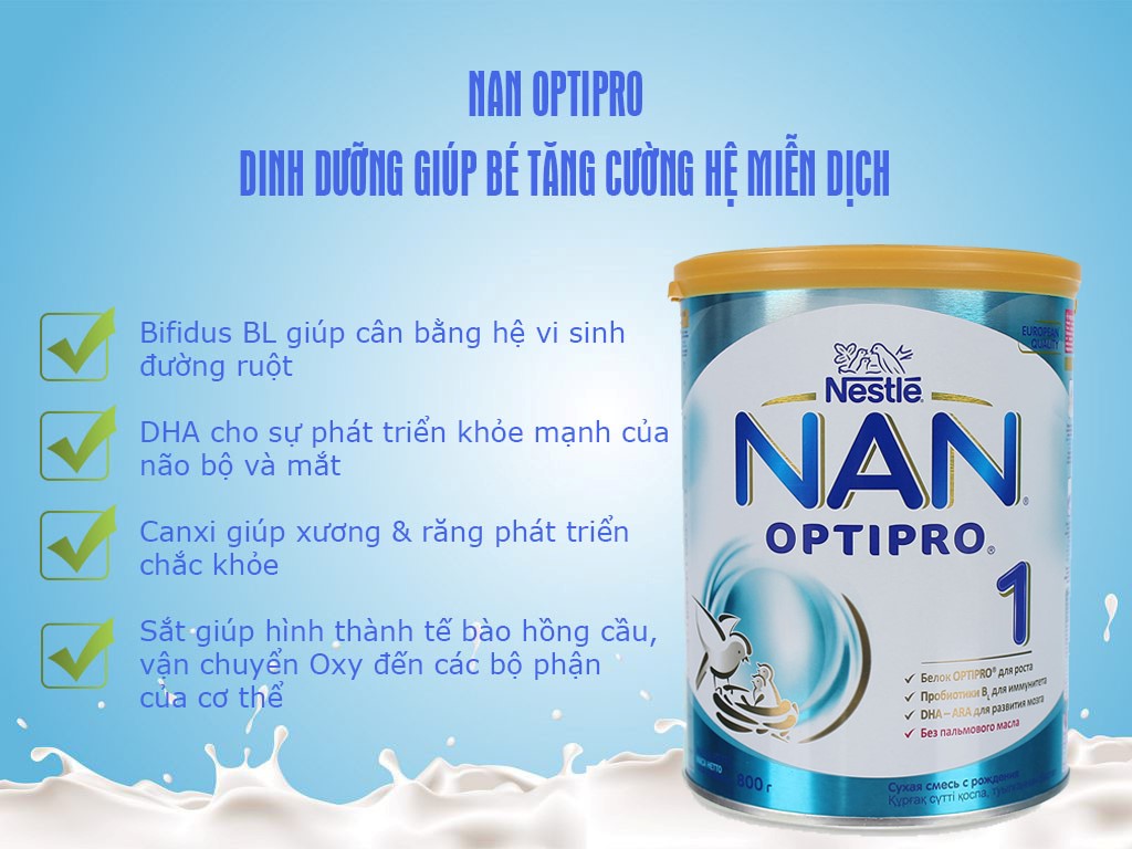Sữa bột Nan Nga số 1 800g
