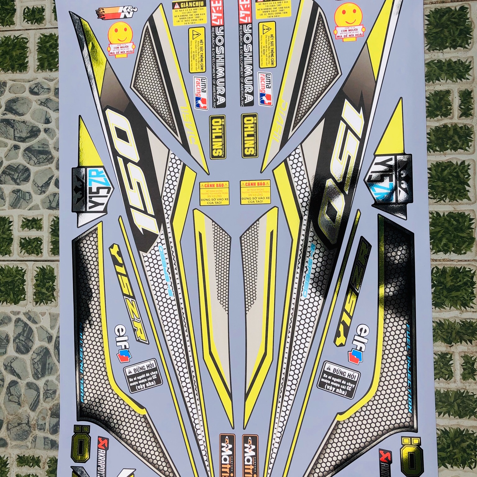 Tem rời ex 150 y15zr tổ ong vàng đen Crom