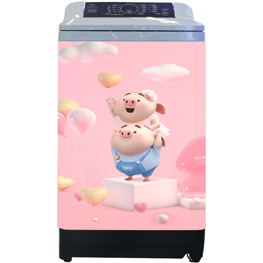 Decal dán máy giặt chất liệu cao cấp- Pig 2022