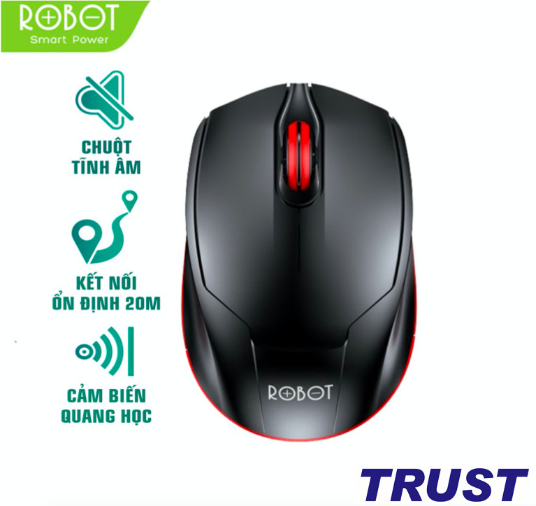 Chuột không dây ROBOT M310 2.4GHz - Chuột Tĩnh Âm - Khoảng Cách Kết Nối 20m - Hàng Chính Hãng