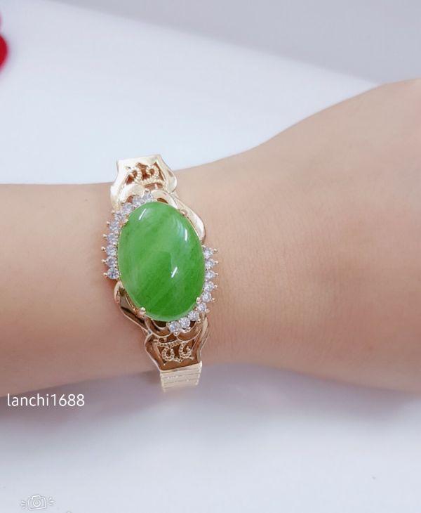 LẮC TAY ĐÍNH ĐÁ CẨM THẠCH MẠ VÀNG 18K