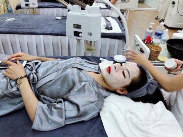 Áo choàng spa, salon tóc, áo choàng make up vải phi lụa cao cấp