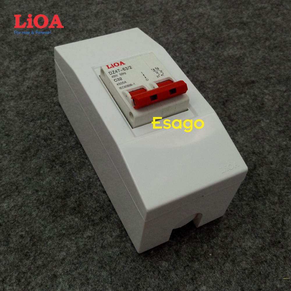 [HCM][32A] Combo cầu dao tự động (APTOMAT) LiOA 32A loại 2 cực - Lắp nổi