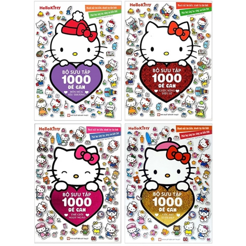 Fahasa - Bộ Sách Hello Kitty - Bộ Sưu Tập 1000 Đề Can (Bộ 4 Cuốn)