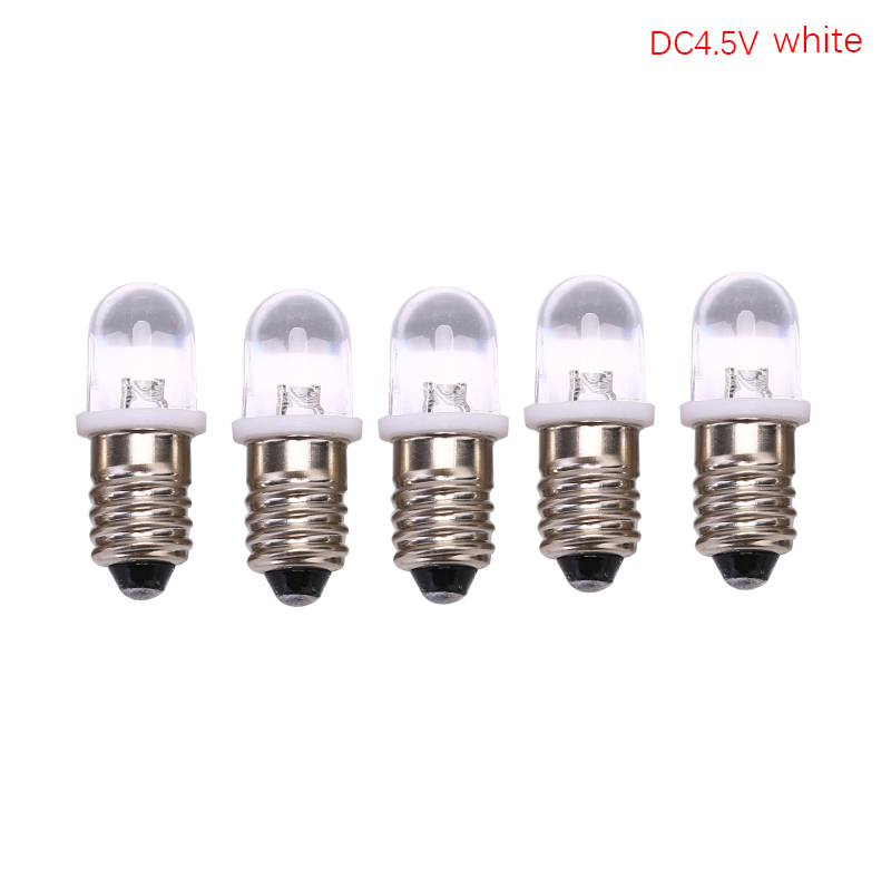 Greenwind 5pcs E10 Led Bulb DC 3V 4.5V Instrument Bulb Indicator Bulb Flashlight Bulb