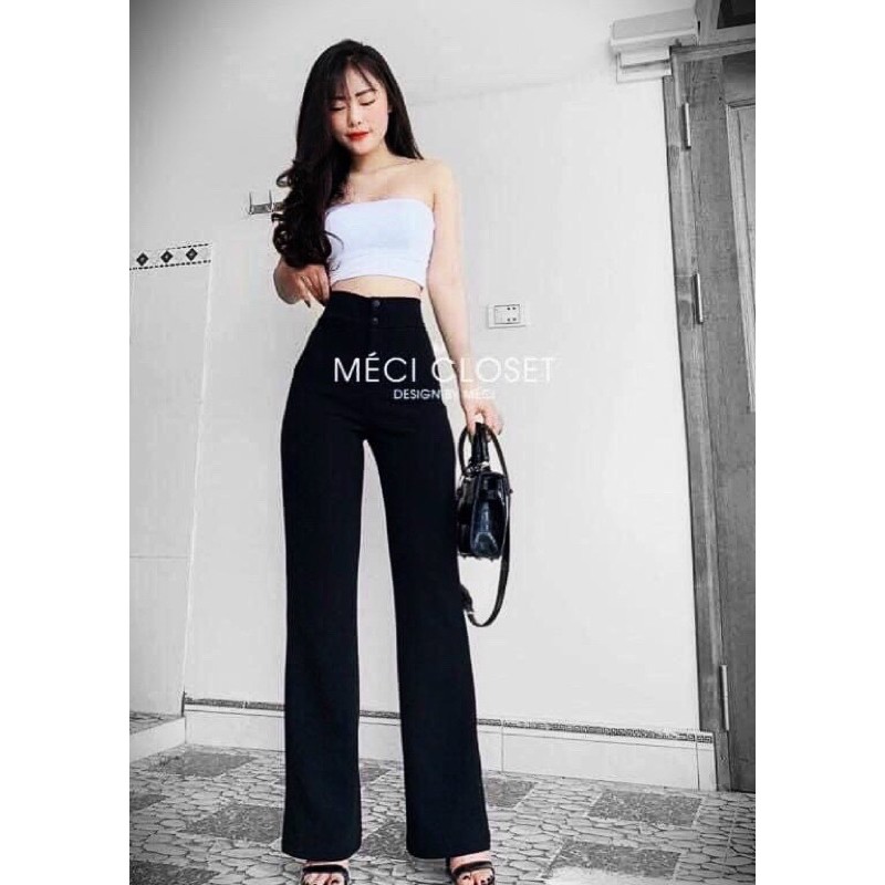 Quần ống loe lưng siêu cao 2 cúc(ms942) gs90