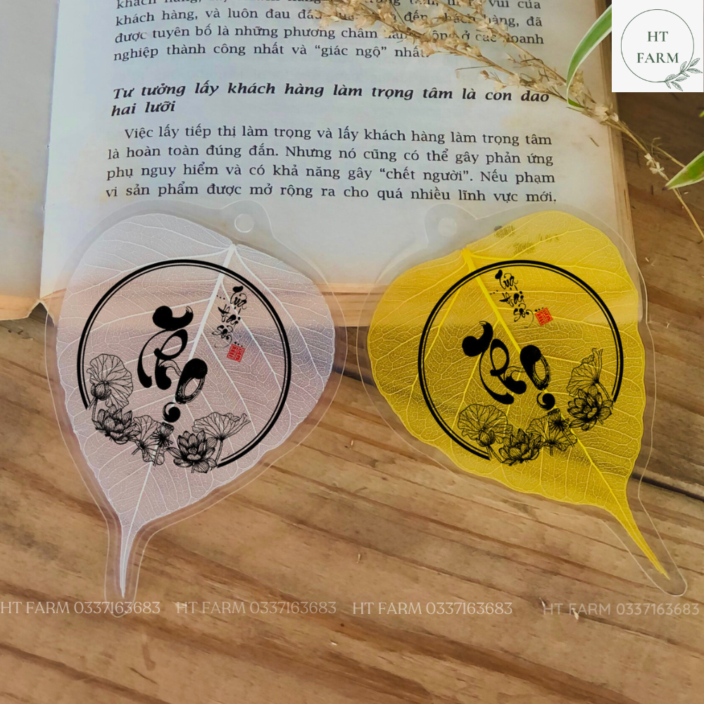 Lá bồ đề thư pháp "Phúc - Lộc - Thọ" (Cầu Tài Lộc - May mắn – Bình An, Ốp điện thoại, Hàng loại 1)