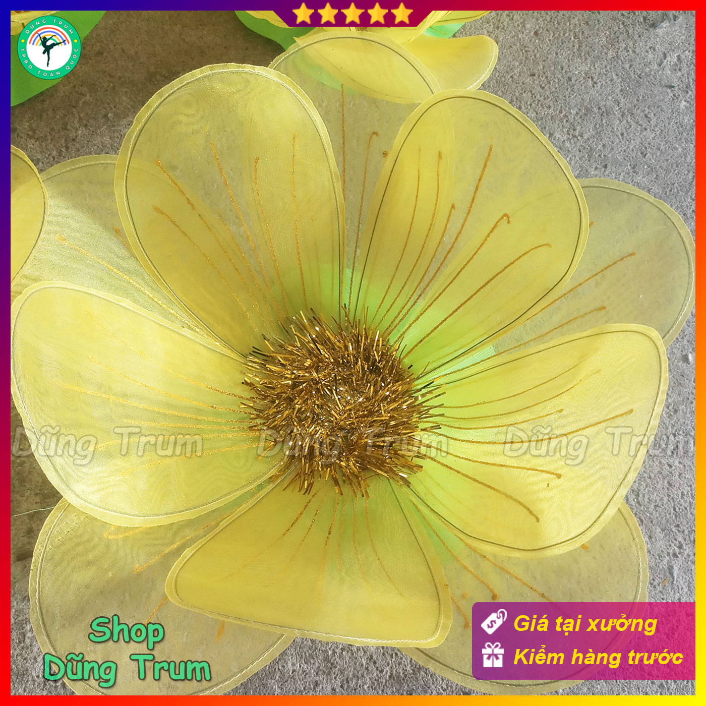 Hoa múa văn nghệ biểu diễn có chun cầm dưới đế, hoa giả múa chất liệu nan sắt cực bền