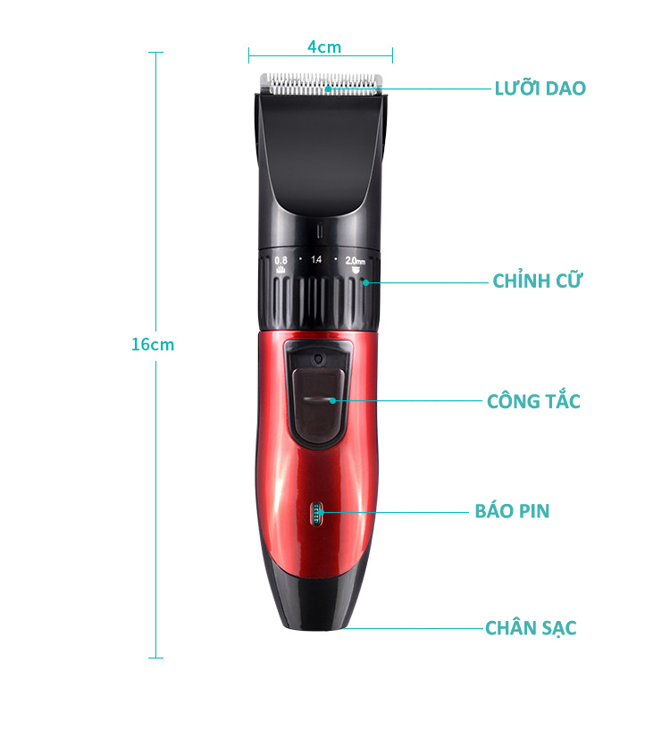 TÔNG ĐƠ CẮT TÓC TRẺ EM KM - 730 [ Tông đơ hớt tóc - Tông đơ trẻ em - Máy hớt tóc - Máy cắt tóc ]