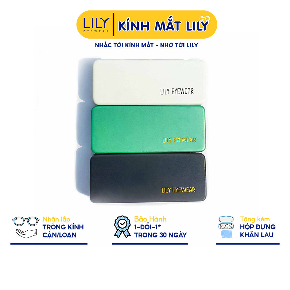 Hộp đựng kính cận cao cấp chất liệu da lilyeyewear - màu ngẫu nhiên