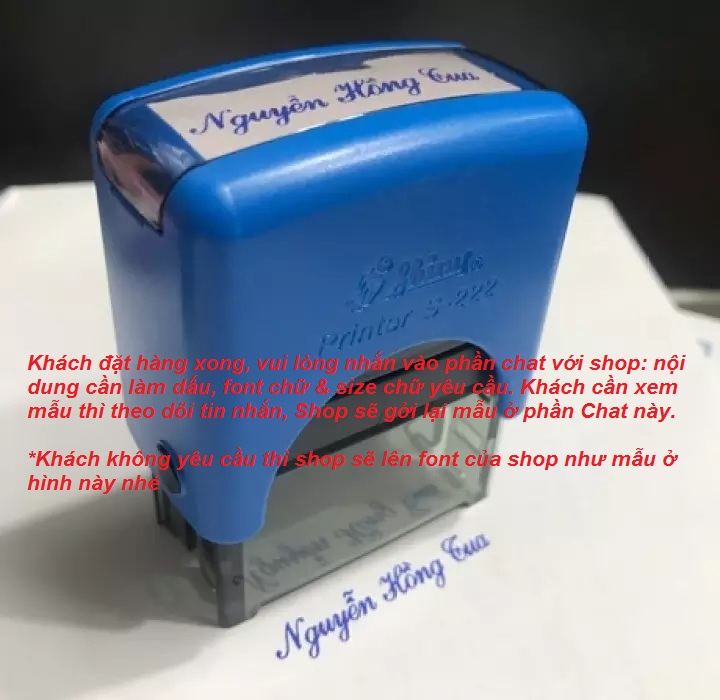 [HCM]Khắc dấu tên Shiny S222 14x37mm