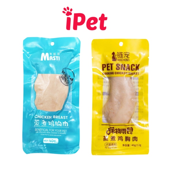 Ức Gà Tươi Hấp Ăn Liền PET SNACK, MASTI Cho Thú Cưng Chó Mèo - iPet Shop