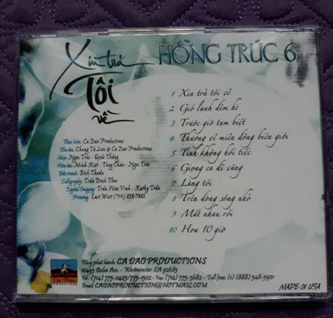 Bộ 5 cd Hồng Trúc 6,7,8,9,10 phono