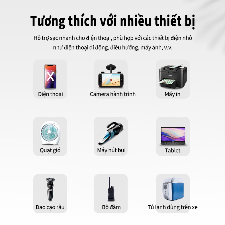 Car inverter 12v/24v to 220v car power converter multi-function car socket charger (CHỈ DÀNH CHO Ô TÔ NHỎ VÀ XE TẢI LỚN)