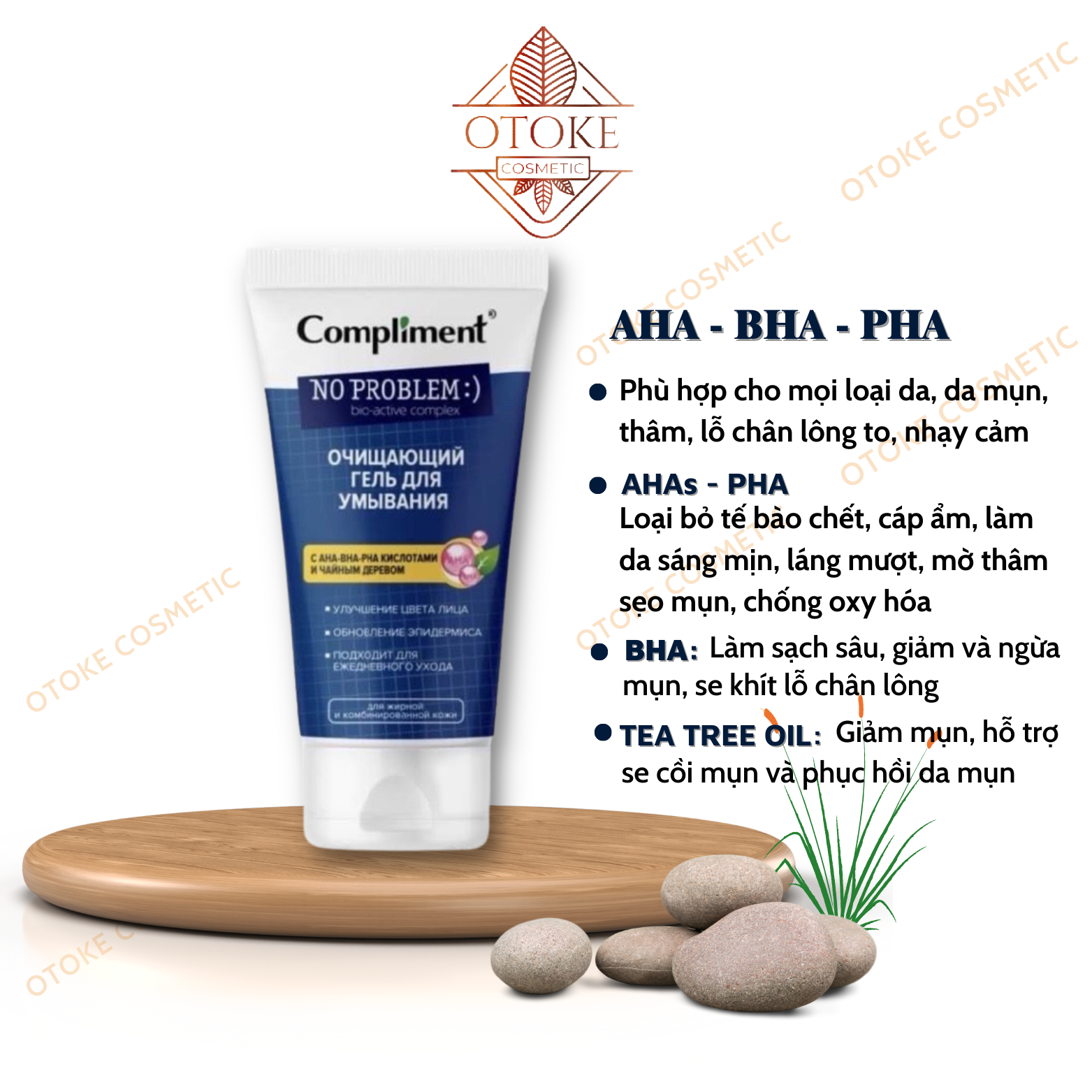 Sữa rửa mặt Compliment NO PROBLEM chứa Salicylic Acid Tea Tree 200ml