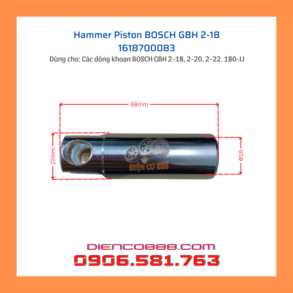Piston khoan bosch gbh 2-18 re, gbh 2-20 re, gbh 2-20 dre