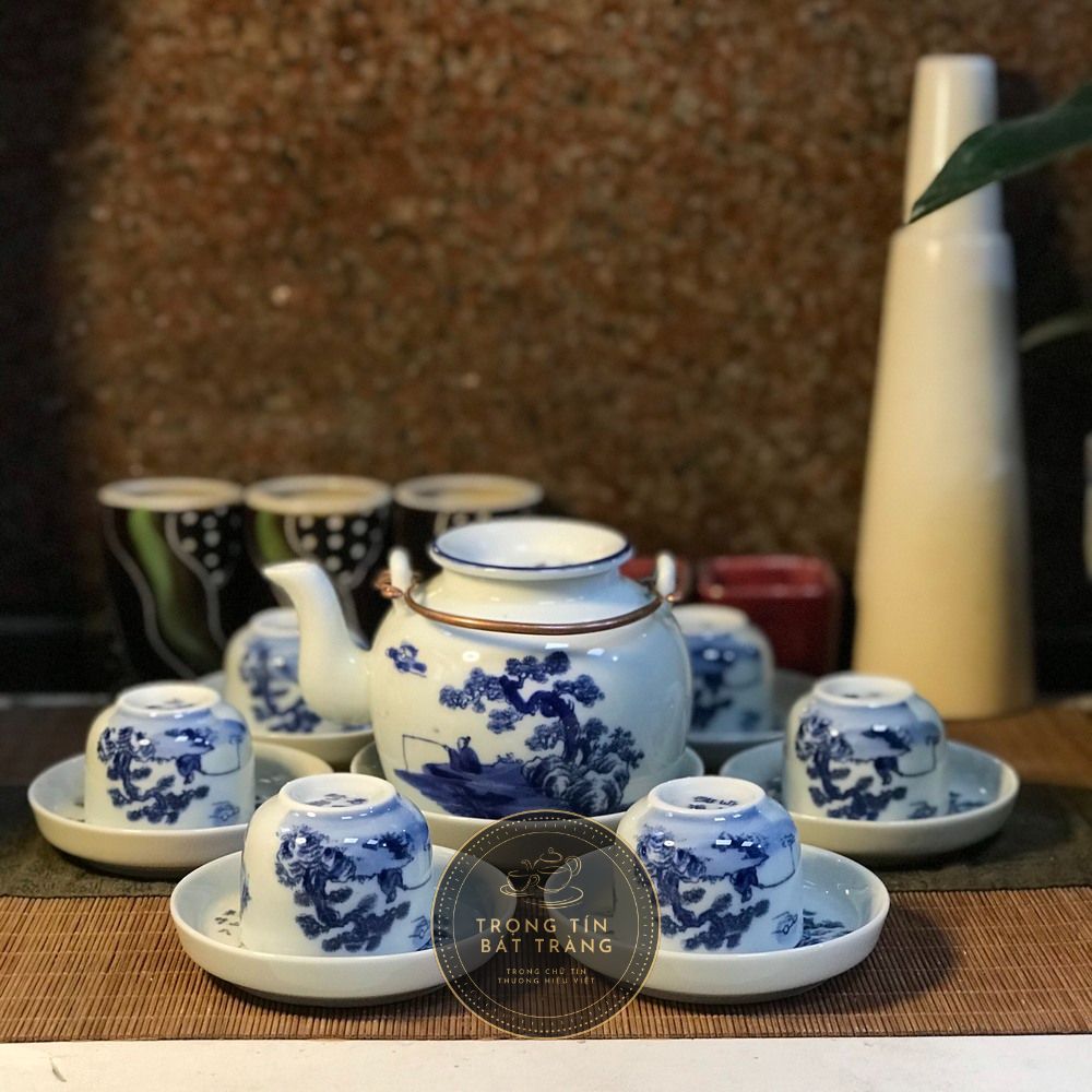 18 Bộ Ấm Chén Gốm Sứ Men Lam Bát Tràng Gia Đình Biếu Tặng Đẹp Nhất 2021 Giá Rẻ Cao Cấp Phụ Kiện Bàn Trà Đạo QCABT 02