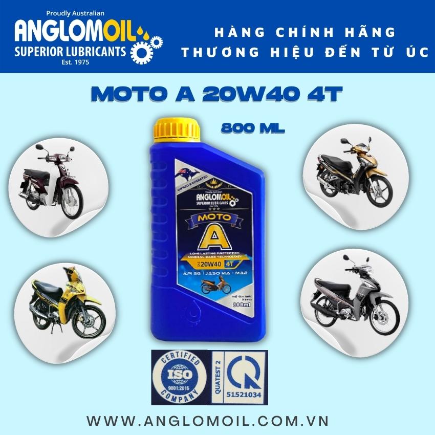 Dầu Nhớt Dành Cho Xe Máy, Xe Tay Côn, MOTO A 20W40 dung tích 1 lít