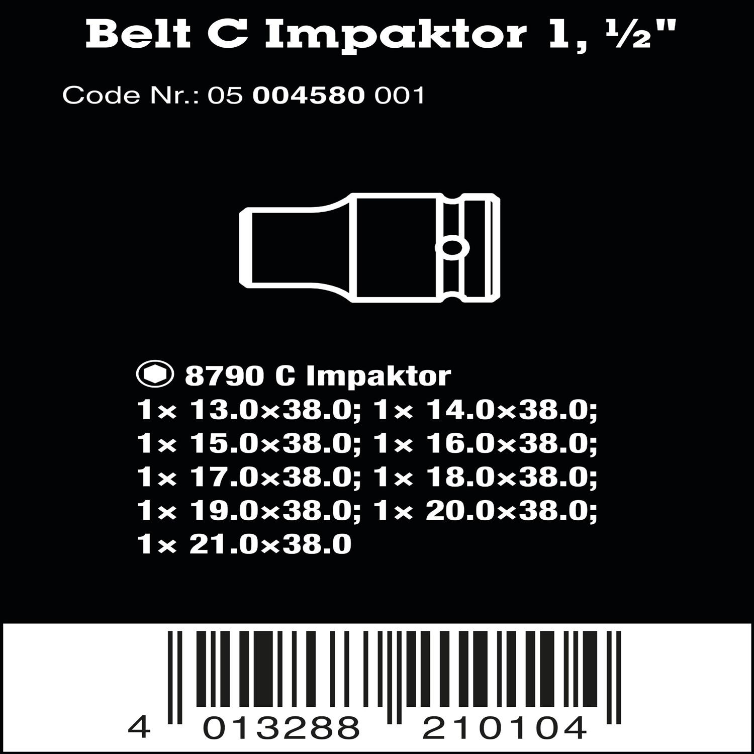 Bộ tuýp Wera Belt C Impaktor 1 Socket set, 1/2  drive Wera 05004580001