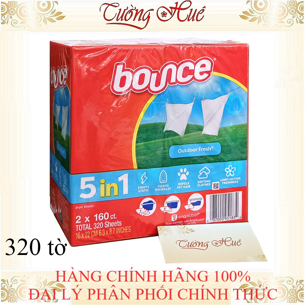 Giấy Thơm Quần Áo Bounce Của Mỹ Dùng Cho Máy Sấy - 120 tờ/160 tờ/ 320 tờ