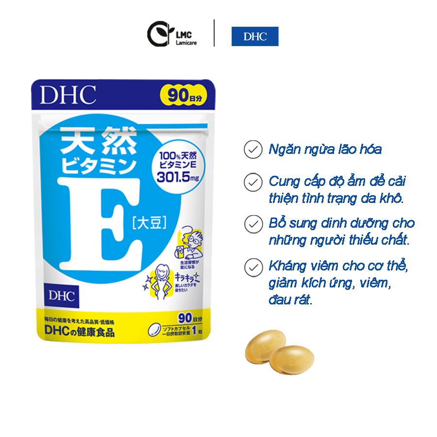 Viên uống vitamin E DHC Natural Vitamin E (Soybean) - Lamicare