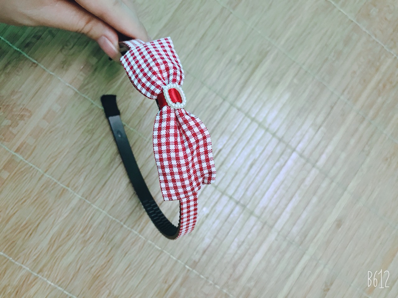 Sét 2 Bờm cài tóc vải kẻ phối nơ siêu xinh - phukienteen