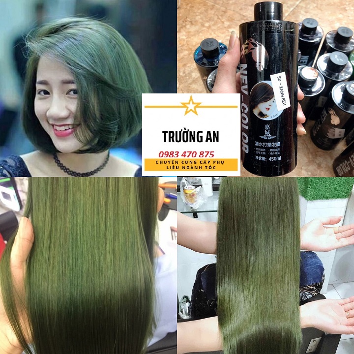 Thuốc nhuộm phủ bóng xanh rêu 5D 450ml