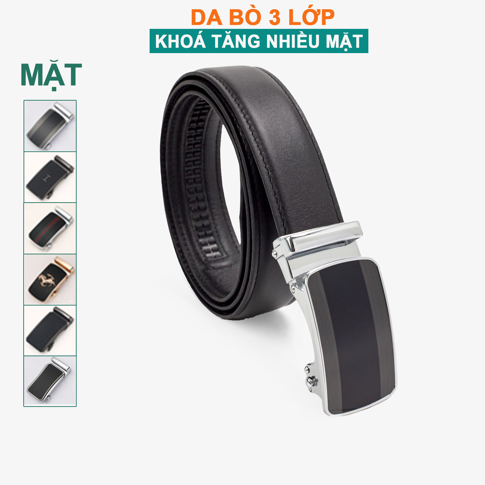 Thắt lưng nam da bò L104 cao cấp 3 lớp màu đen, dây nịt nam da bò thật mặt khóa tăng tự động thép không gỉ, nhiều mặt khóa lựa chọn, hộp sang trọng làm quà tặng,thương hiệu Bụi leather chuyên đồ da thật,bảo hành 12 tháng