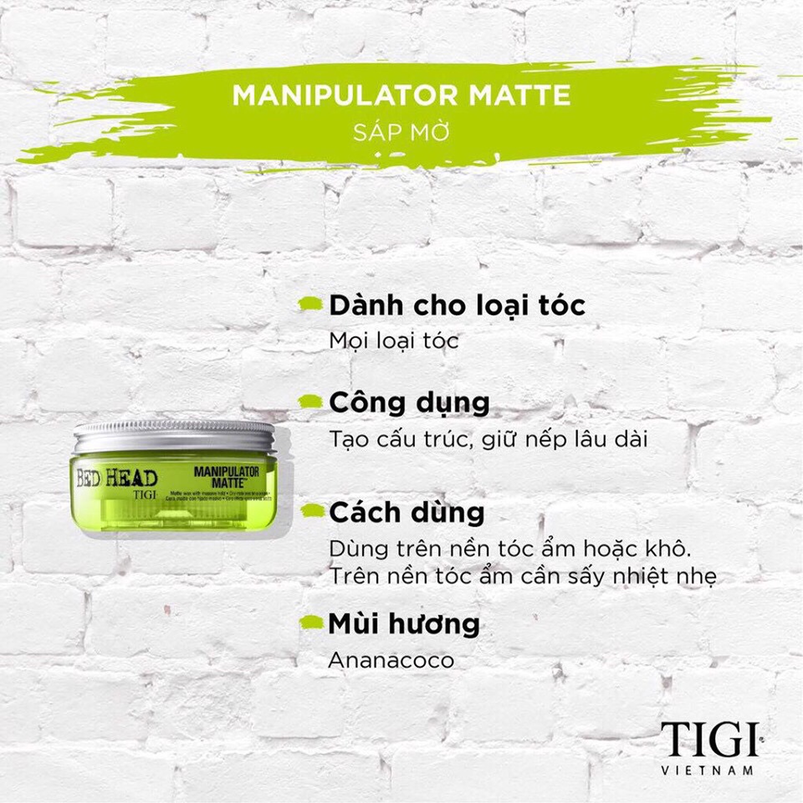 [HCM]Sáp mờ siêu giữ nếp Tigi Bed Head Manipulator Matte 57ml