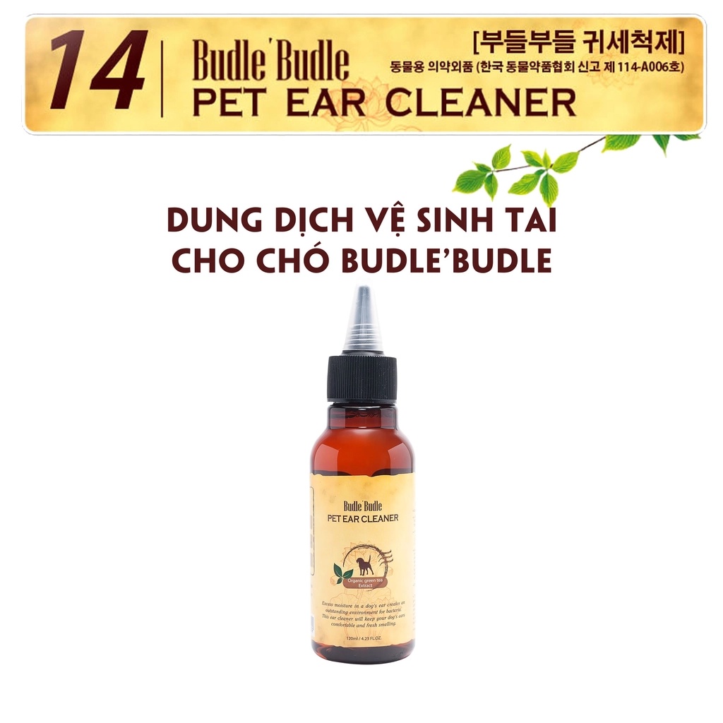 [Chính hãng] Budle'Budle (120ml) Dung Dịch Vệ Sinh Tai Mắt Răng Miệng Cho Chó