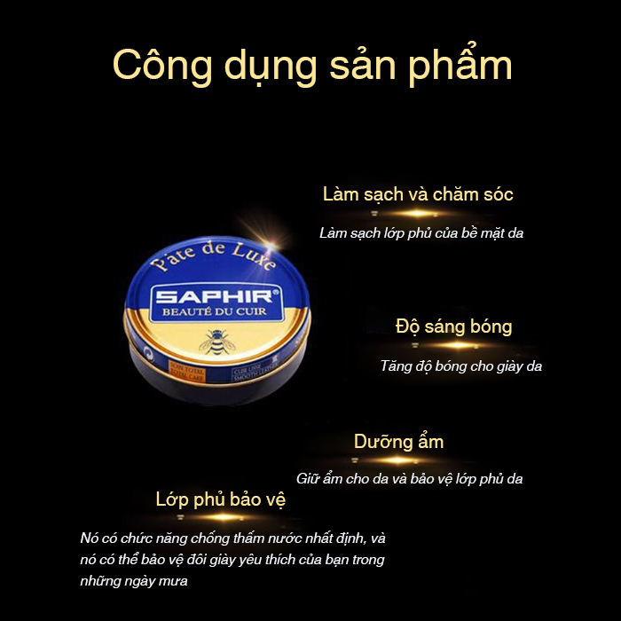 Xi đánh bóng đồ da giày da Saphir Pate De Luxe BDC Pháp 50ml (XDG04)