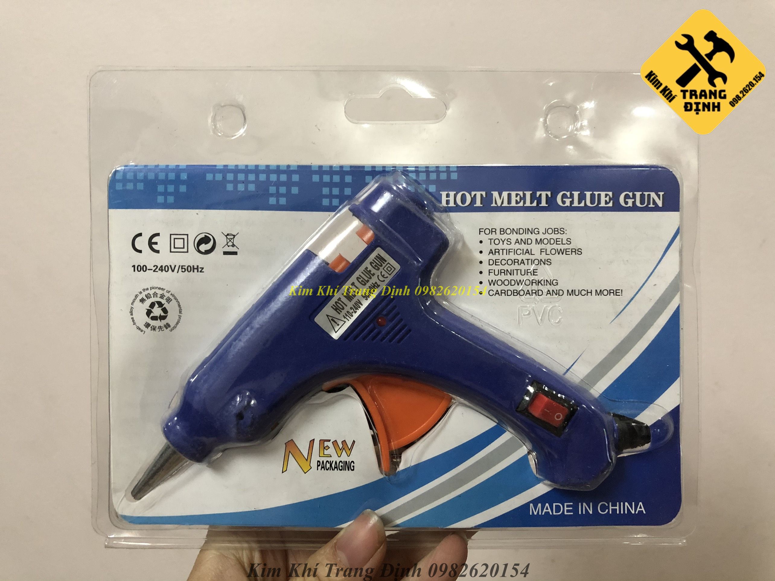 Dụng cụ bắn keo nhỏ 20w (keo nến nhỏ) màu xanh dương