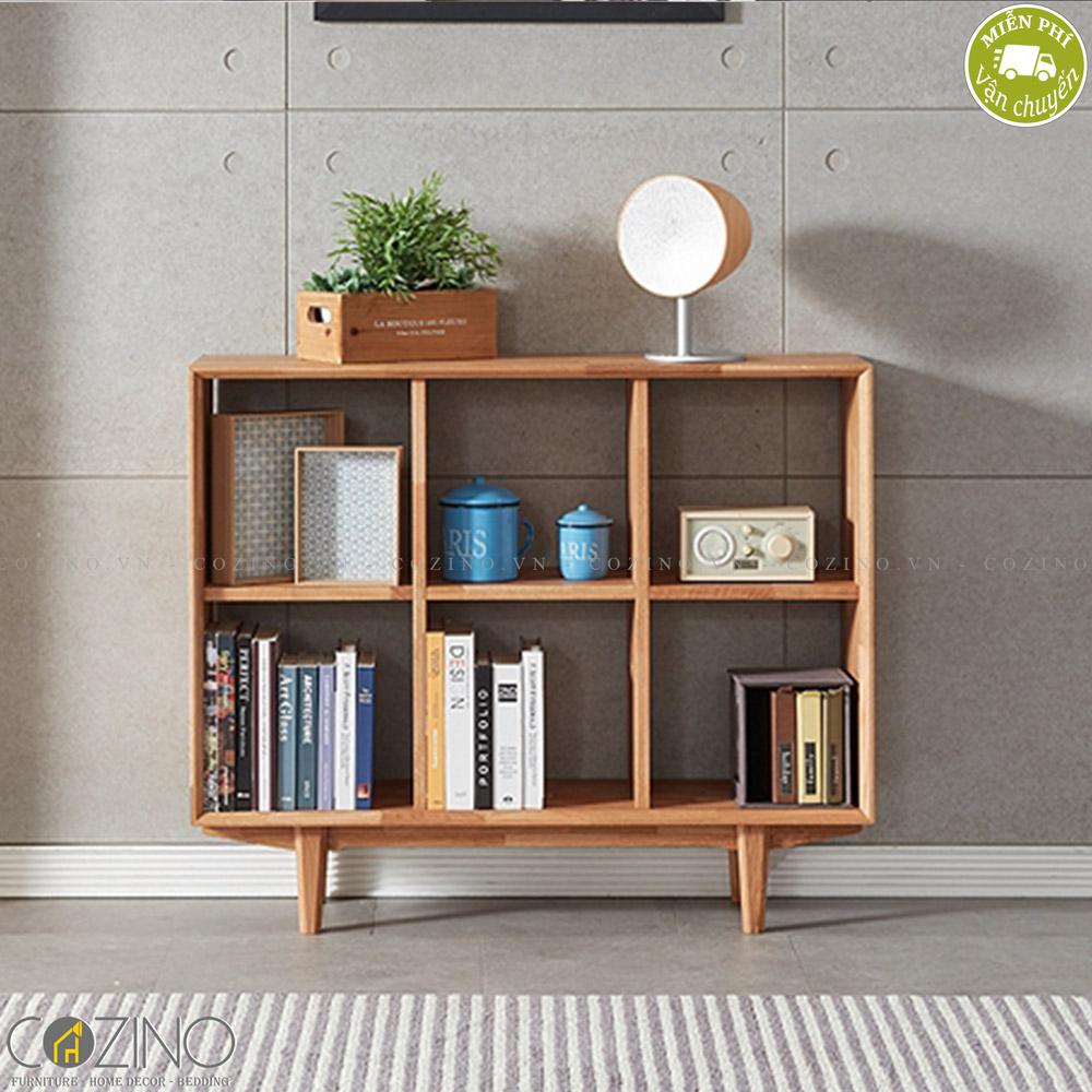 [Trả góp 0%]Tủ kệ sách 3x2 ngăn Calla gỗ cao su